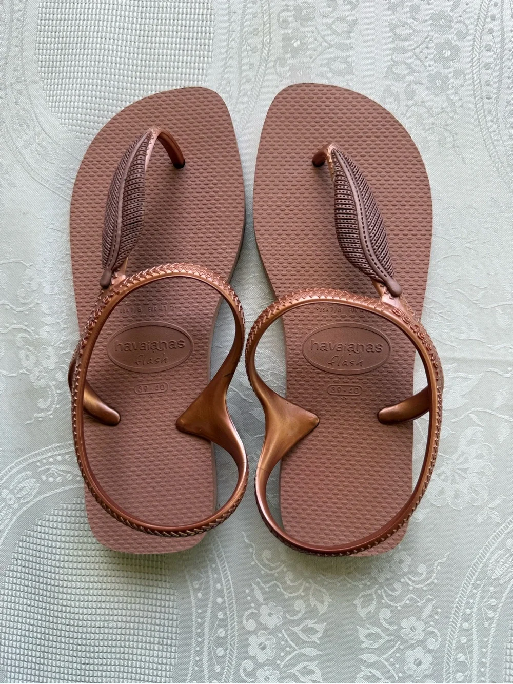 Havaianas Flash Urban Women’s Size 7/8 Metallic Copper Blush Flip Flop Sandals